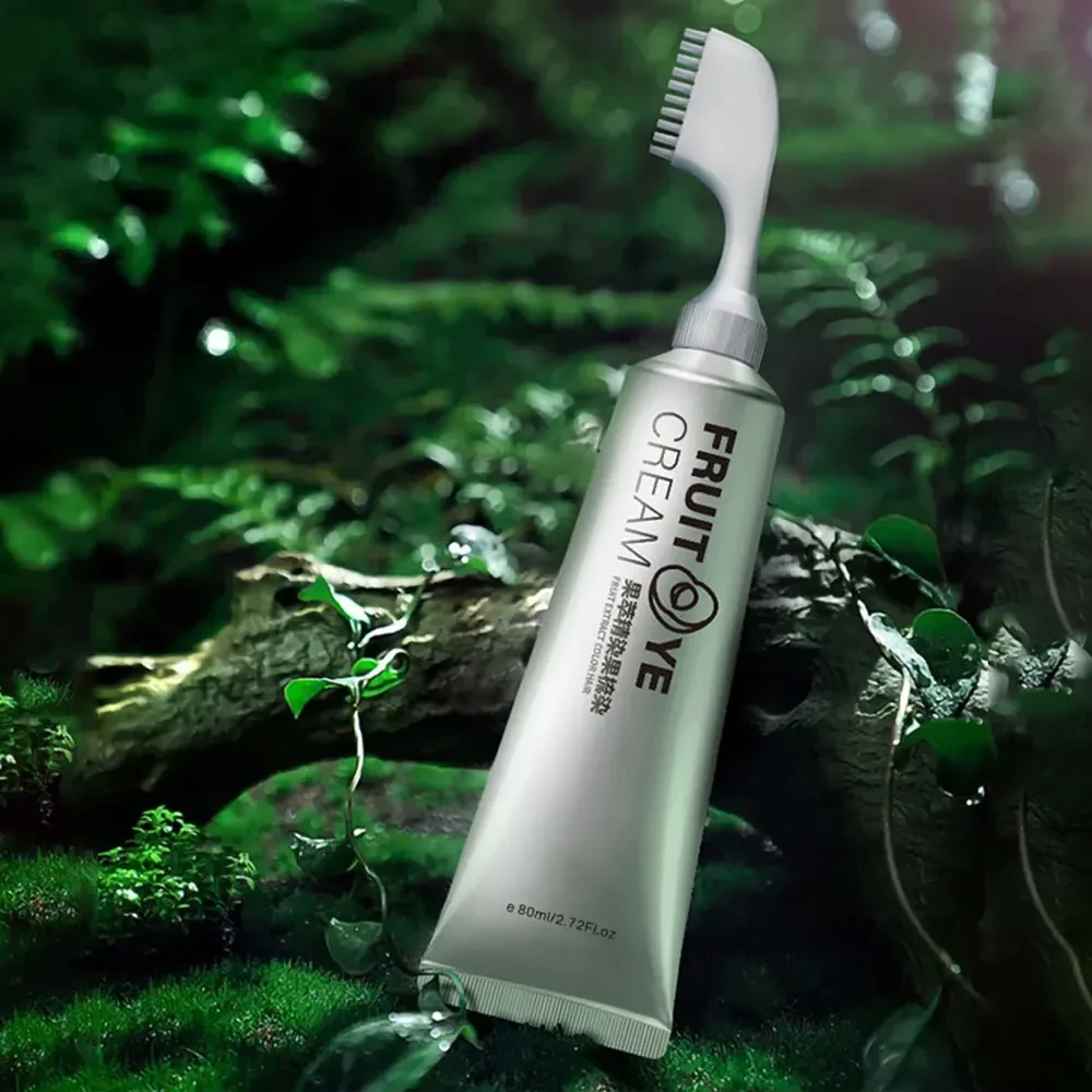 

80ml Natural Fast Hair Dye Plant Essence Hair Colorng Cream Cover Dye Shampoo Permanent Hair Shampoo Organic For Women Men
