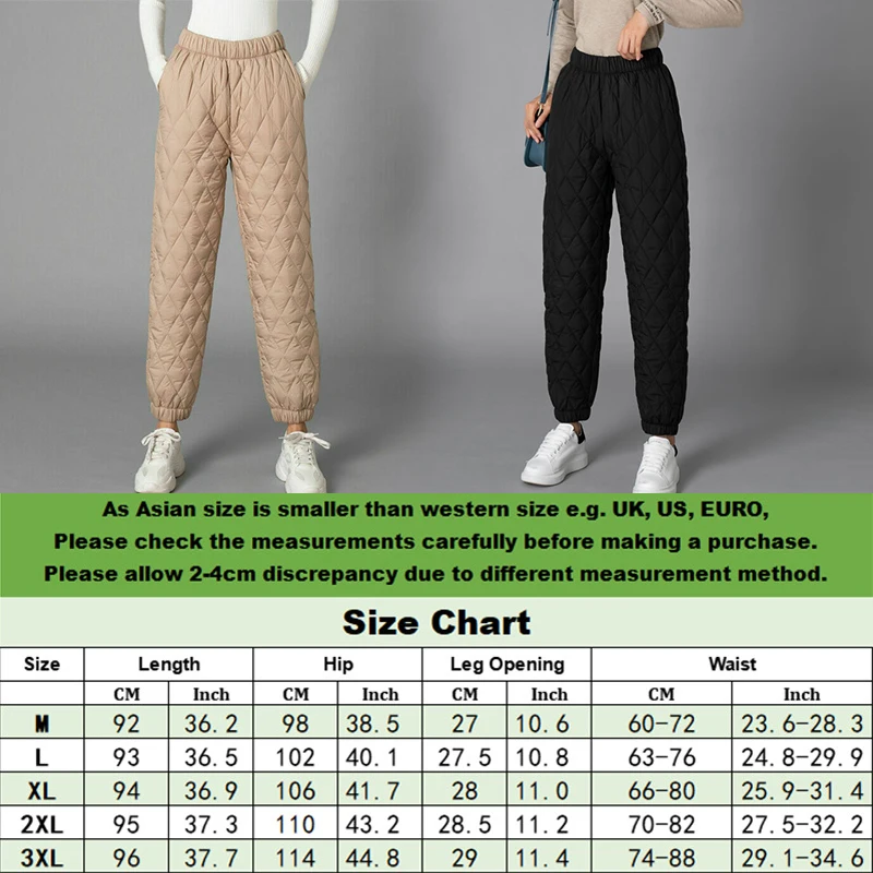 2025Women Winter Down Cotton Pants Large Size Thicked Thermal Quilted Cotton Trousers Middle Aged Elderly Mama Warm Pants M-3XL 5