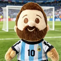 ⁦دمية قماشية محشوة للأسطورة ليونيل ميسي منتخب الأرجنتين بطول 15 سم | Lionel Messi Argentina Football Star Plush Doll with Hanging Pendant 15cm⁩ - الصورة ⁦2⁩
