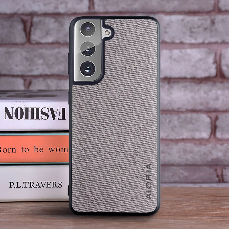 Luxurious Textile Leather Skin Soft TPU Hard Case Cover