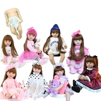 Lifelike Realistic Reborn Baby Girl Doll Toy Full Silicone Body 55 CM 22 Inch Long Hair Princess Toddler Bebe Christmas Gifts 1