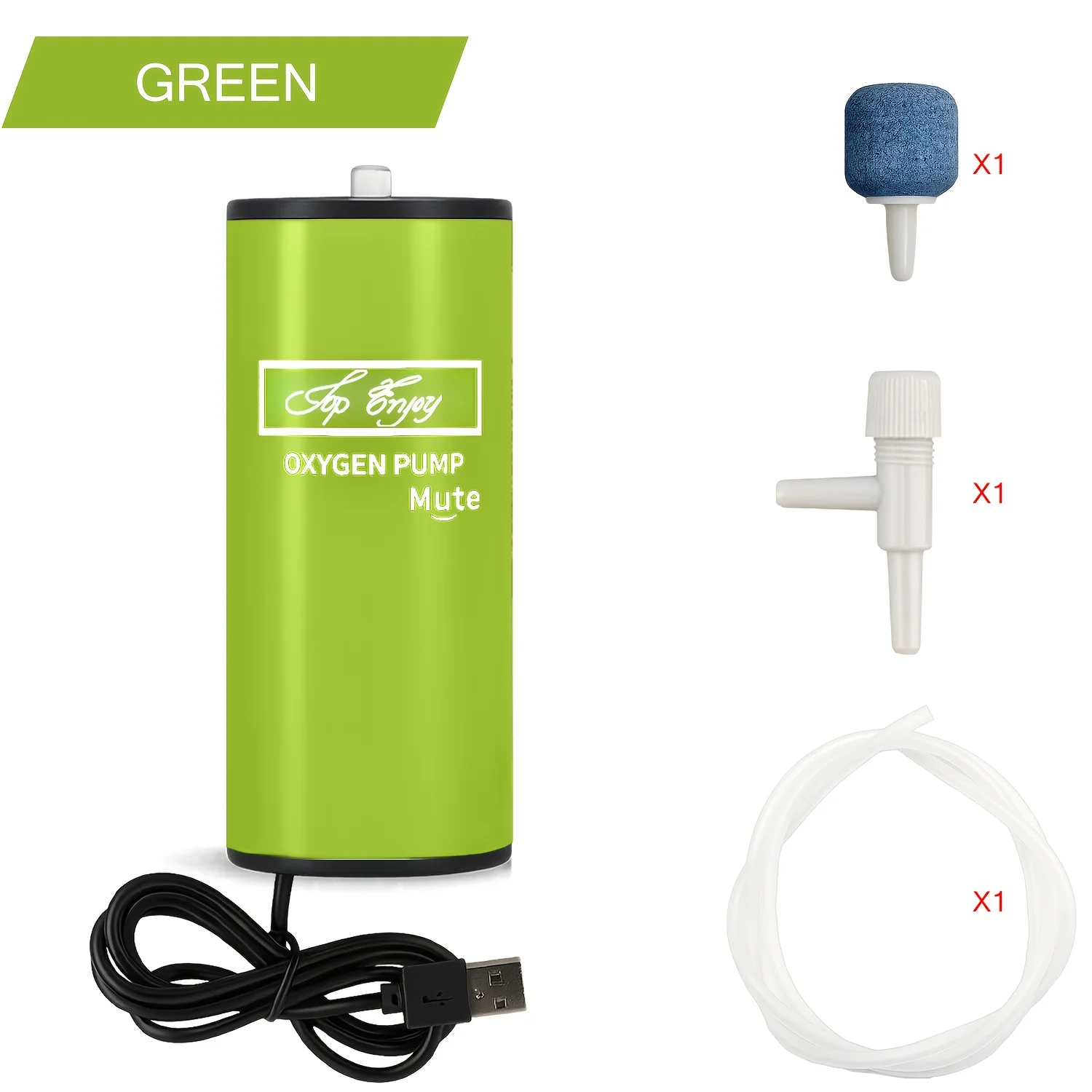 Super Silent Oxygen Pump with USB Power Supply and Filter for Aquariums