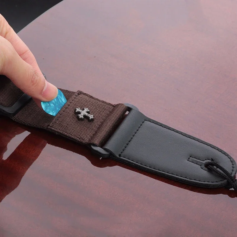 Elektrische Gitarre Strap Akustische Folk Guitarra Gürtel Straps Vintage Kreuz Persönlichkeit Gitarre Straps Pick Tasche Gitarre Zubehör – Detail 11
