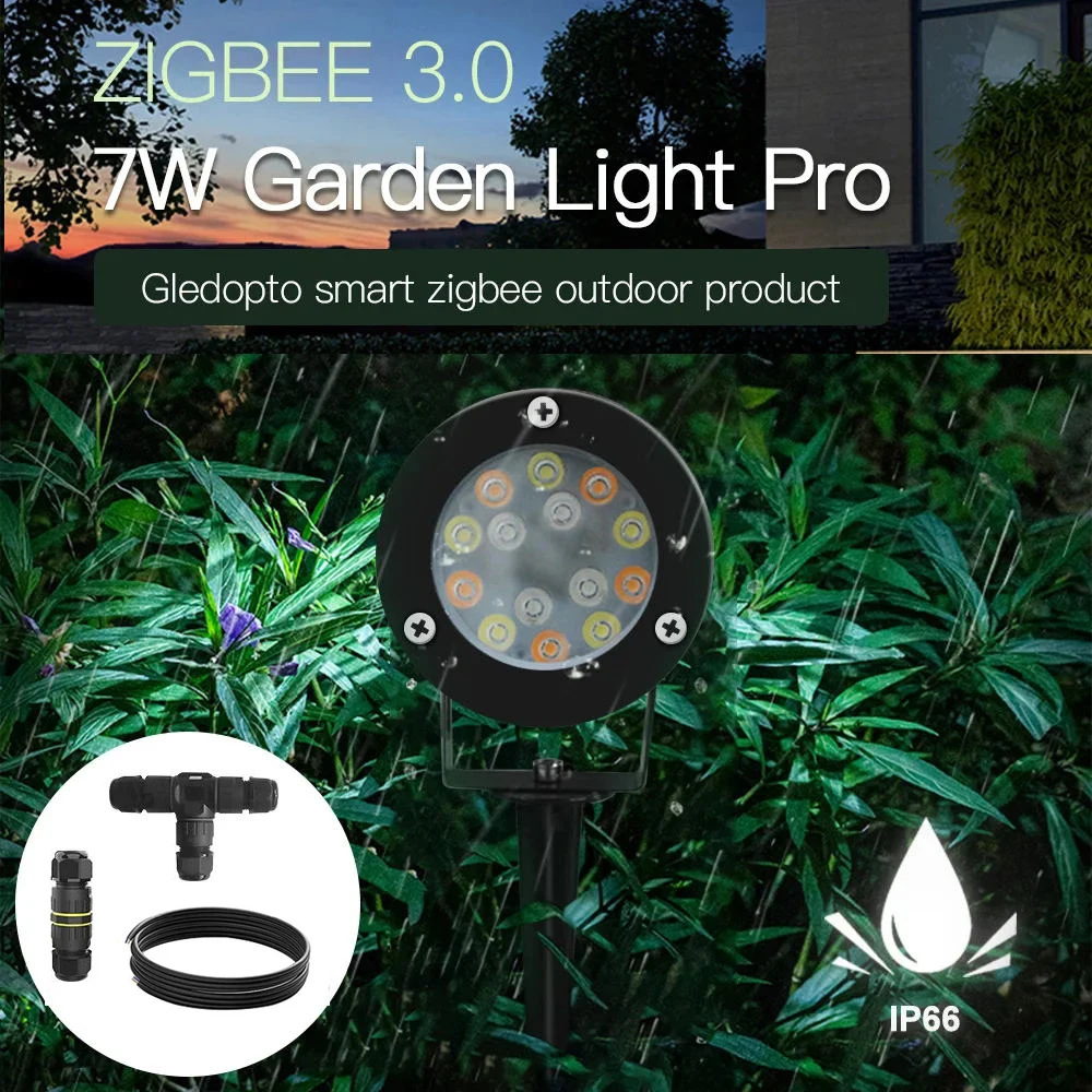 GLEDOPTO Zigbee 3.0 Pro 7W  Garden Lawn Lamp Light AC/DC 24V Outdoor LED Spike Light Waterproof Spot Bulbs