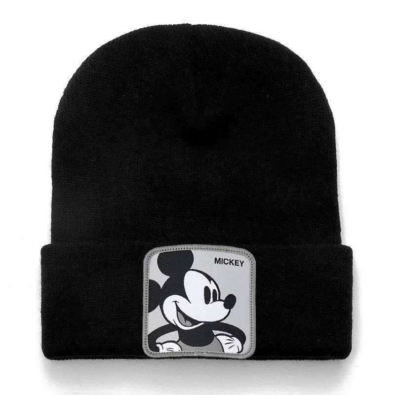 Knit Hat Disney Mickey Donald Cotton Casual Beanies for Men Women Warm Winter Fashion Solid Unisex