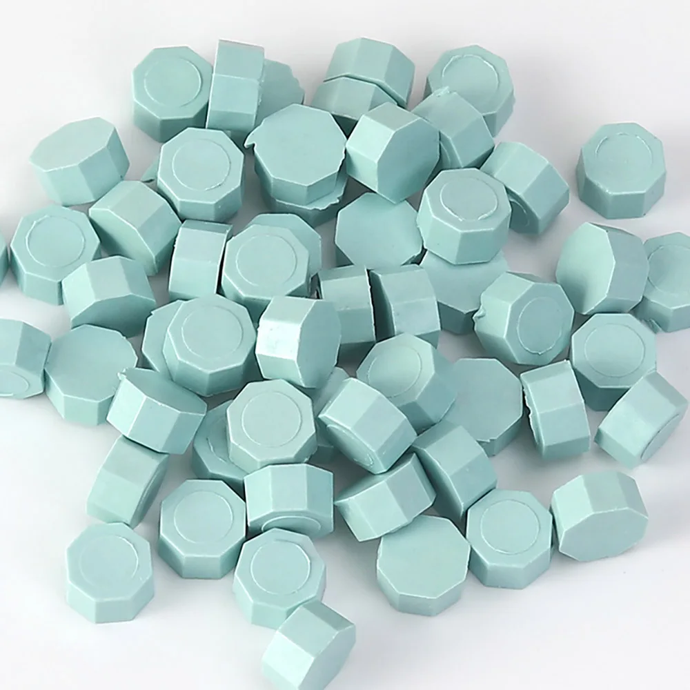 

50 Pcs/pack baby Blue Sealing Wax Seal Beads Stamp for DIY Craft Wedding Birthday Invitation Party Ancient Octagon Sealing Wax