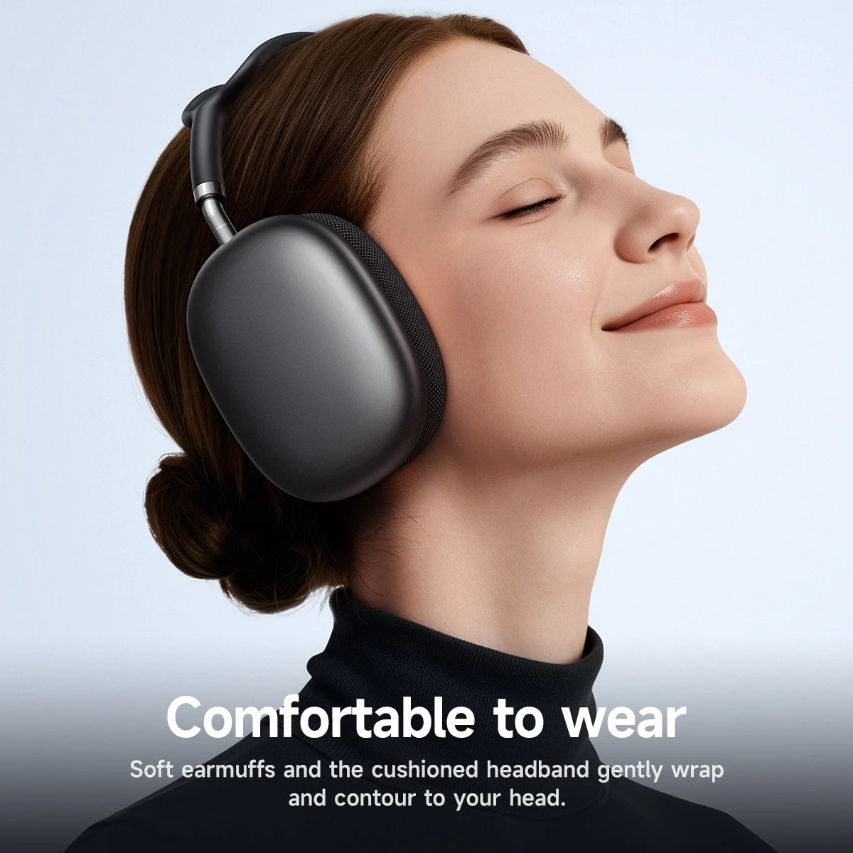אוזניות Hoco אלחוטיות מסוג Over the Ear Bluetooth 5.4 לספורט עם מיקרופון לשיחות טלפון וקצות אוזניים מבד