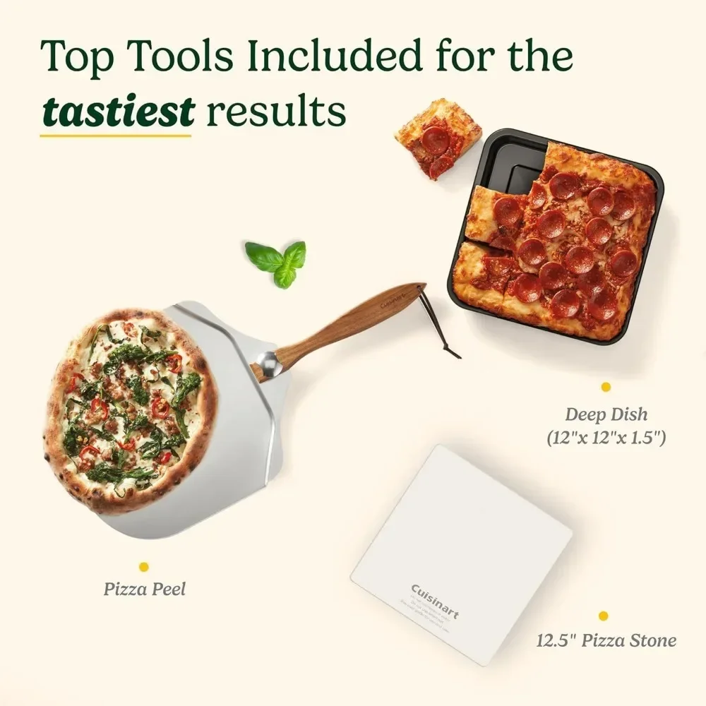 Indoor Pizza Oven Versatile Temp range reaches 700°F  Bake 12” Pizzas in Minutes – Portable Countertop Pizza Oven – 3