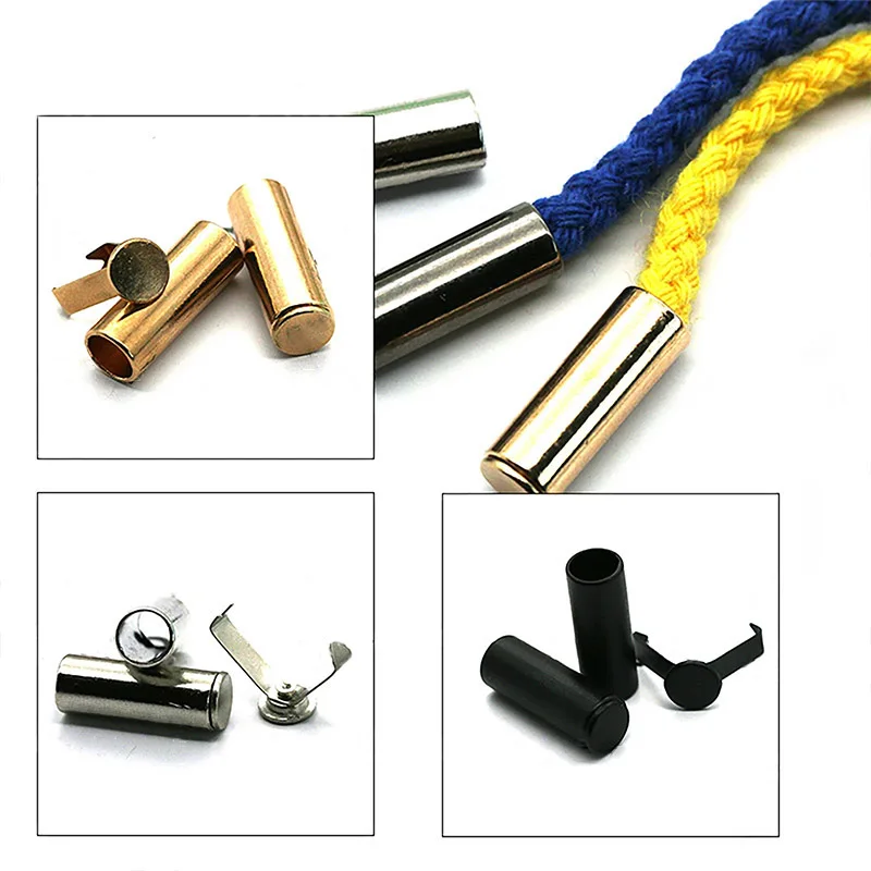 5 Sets Detachable Alloy Cord Stoppers With Lid Cap For Rope Apparel Accessories