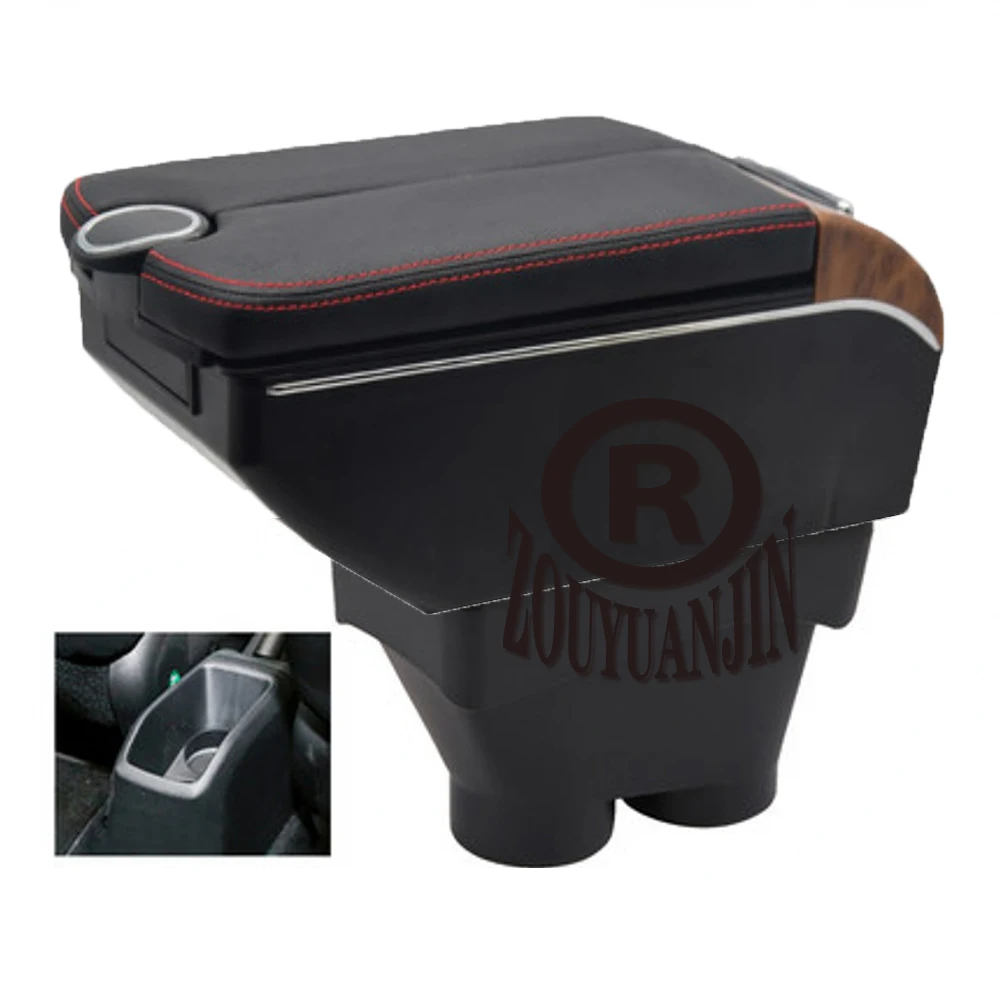 For Peugeot 208 Center Console Armrest Box Storage Elbow Rest Arm with Phone Charging USB Interface Cup Holder