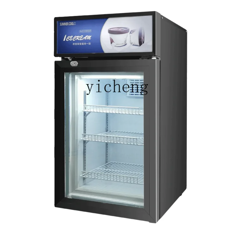 Tqh Vertical Freezer Ice Cream Display Case Commercial Defogging Glass Door Ice Cream Cabinet