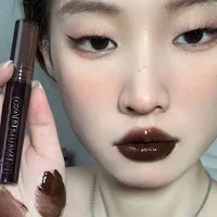 Chocolate Lip Gloss Long Lasting Moisturizes Dark Brown Lip Glaze Transparent Glass Mirror Water Liquid Lipstick Clear Makeup 2