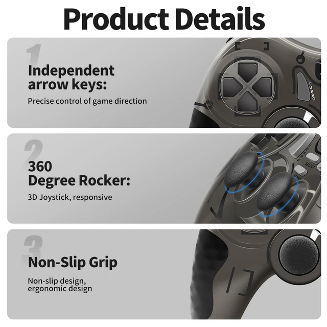 Wireless Game Controller with Double Motor Vibration for PS4/PS3: Ultimate Gaming Handle for Immersive Play