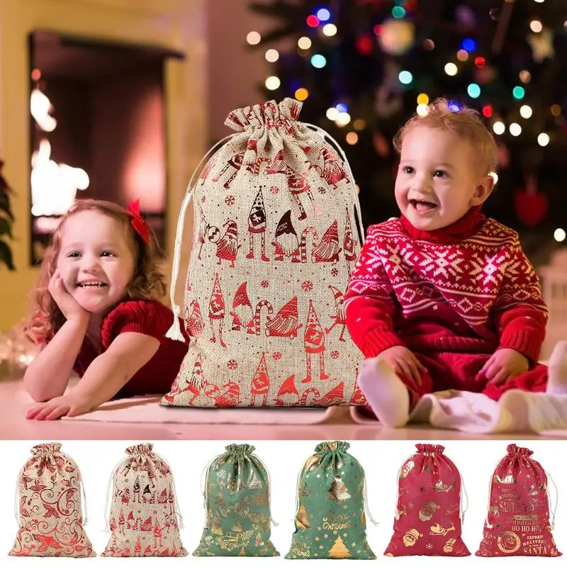 

Christmas Drawstring Bags Extra Large Santa Sack Bags Holiday Wrapping Sacks With Drawstring Burlap Christmas Gift Bags