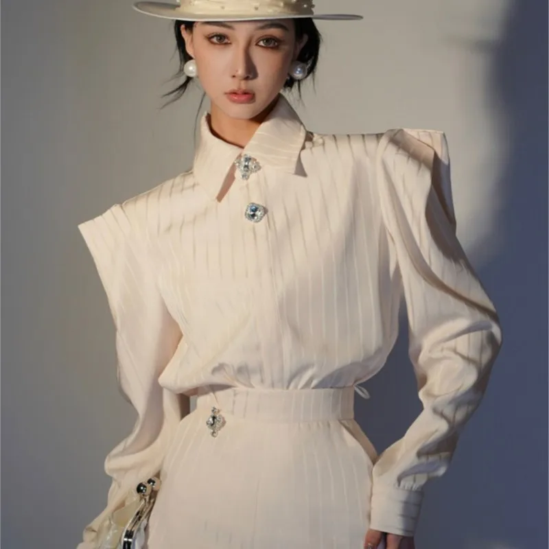 New Age-Reducing Adult Lady like Woman Fried Street Shirt Top Two-Piece Set
