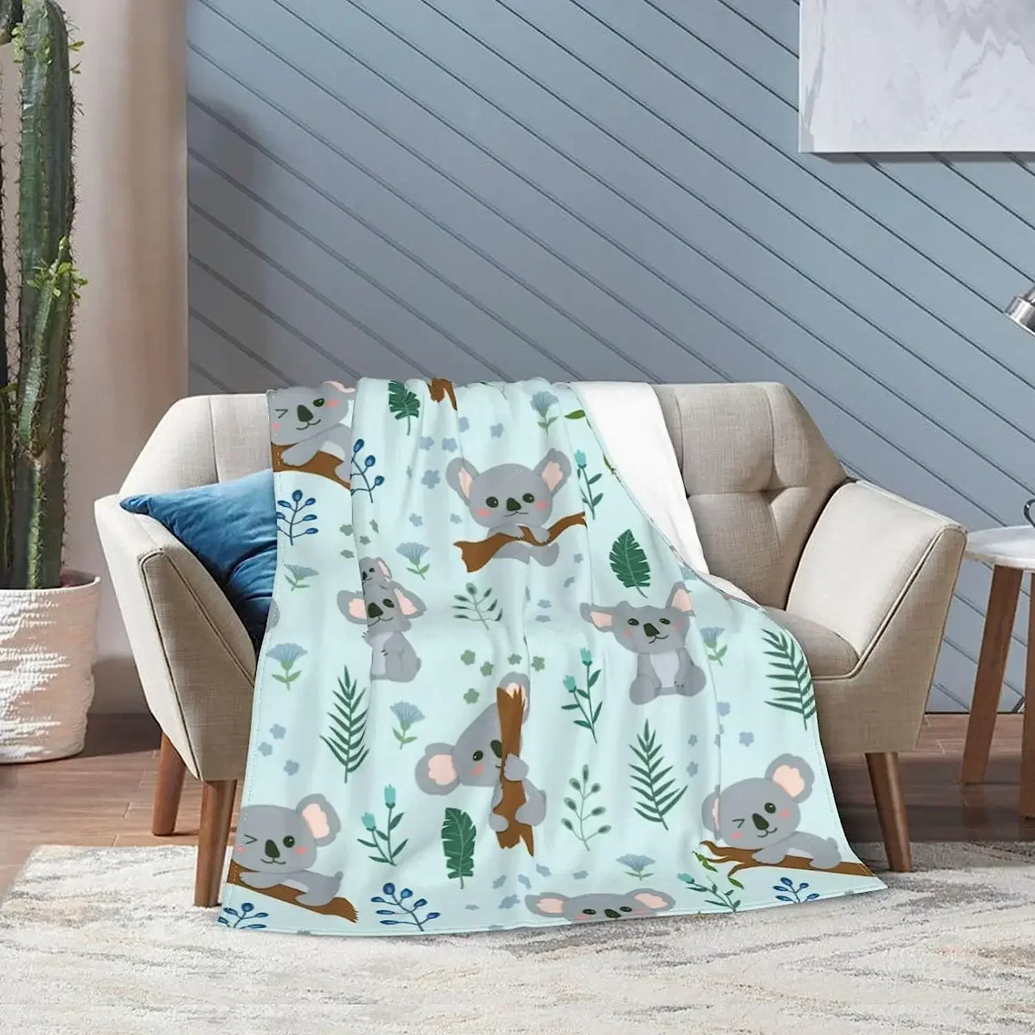 Koala Blanket Ultra Plush All Season Lightweight Cozy Flannel Throw Blanket for Bed Chair Car Sofa Couch Bedroom 50"x40" 2