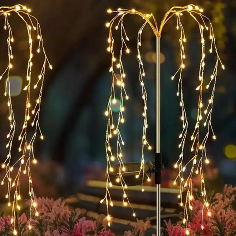 Solar Firefly Lights 160 LED Fairy Garden Lights Waterproof Decorative Landscape Lamp Swaying Solar Firefly Lights Outdoor 3