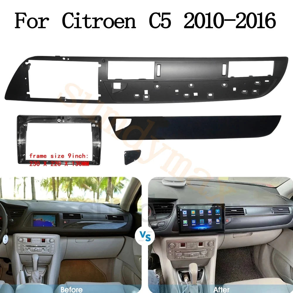 

Рамка для автомобильного радио, 9 дюймов, для Citroen C5 CH 2010-2016, Android, аудио, GPS-навигация, комплект отделки, стерео