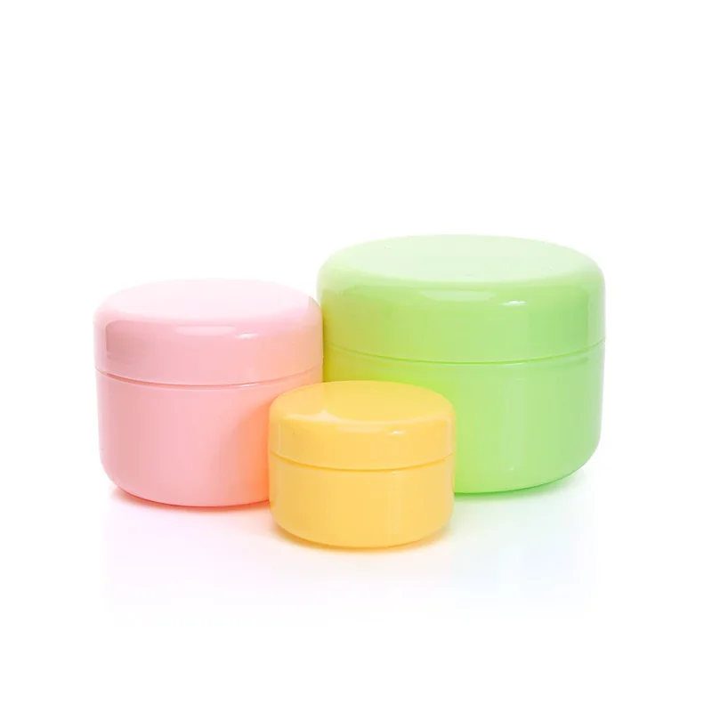 

30pcs Skincare Plastic Cream Jar PP Refillable Bottle 50g 100g Round White Pink Green Yellow Empty Makeup Container Cosmetic Pot