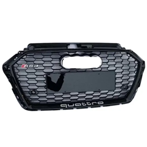 

car grille Honeycomb for Audi A3 2017-2019 black silver auto front bumper RS3