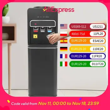 Bymaocar Hot, Room and Cold Drain Water Dispenser Bottom Filled Water Dispenser for 5 Gallon Bottles 220V 550W