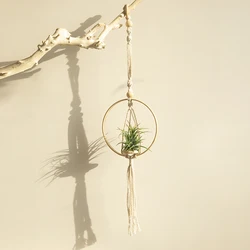 Boho Macrame Hanging Planter - Decorative Woven Basket for Indoor & Outdoor Spaces (TK - M01217)