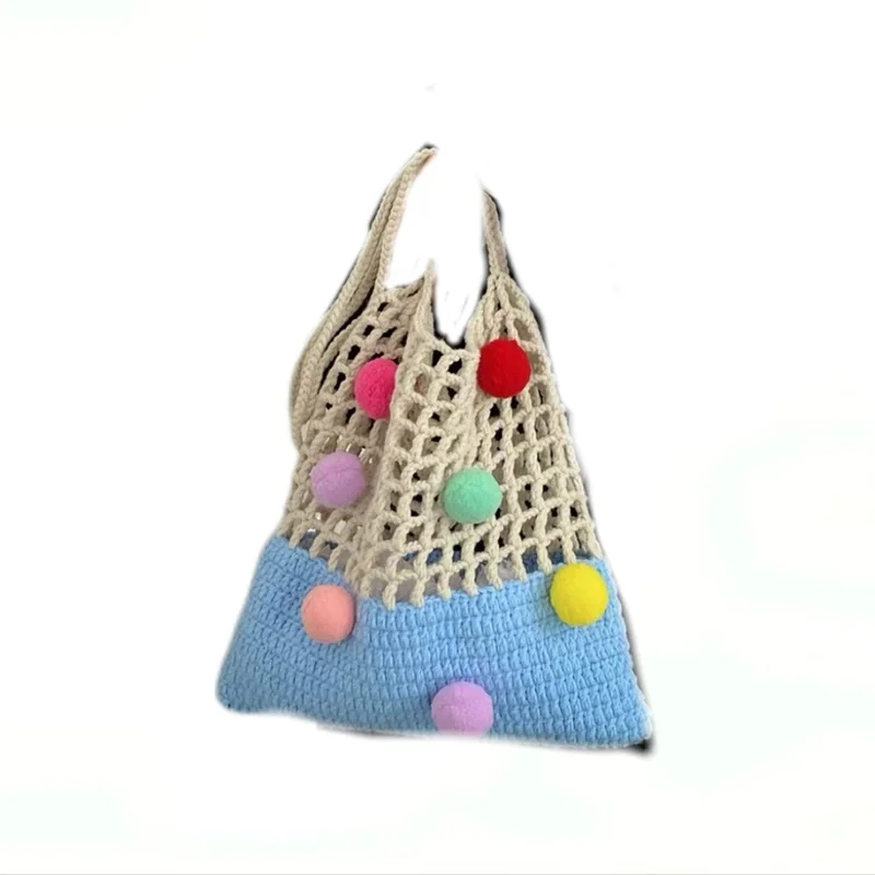 

Crochet Bag Niche Design Lazy Wind WovenWomen's Hollow Out Large Capacity Beach Bag Commuting Vacation Bag