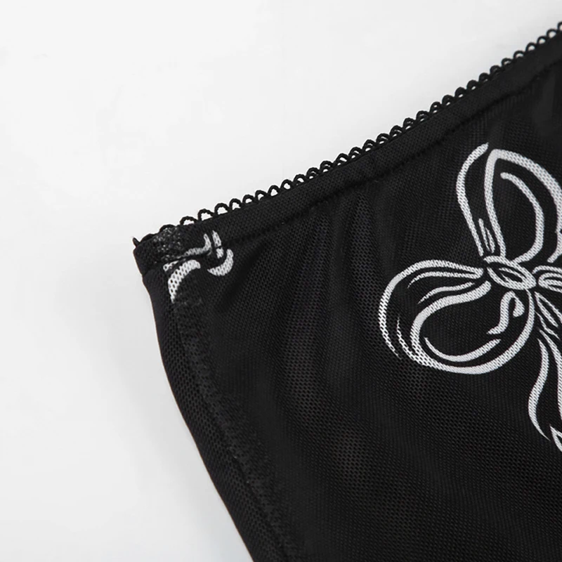 Falda Y2K Fairycore para mujer, con estampado de lazo y ribete de encaje, de cintura baja, de malla, ajustada, estilo grunge de los años 2000, para fiestas y ropa de calle.