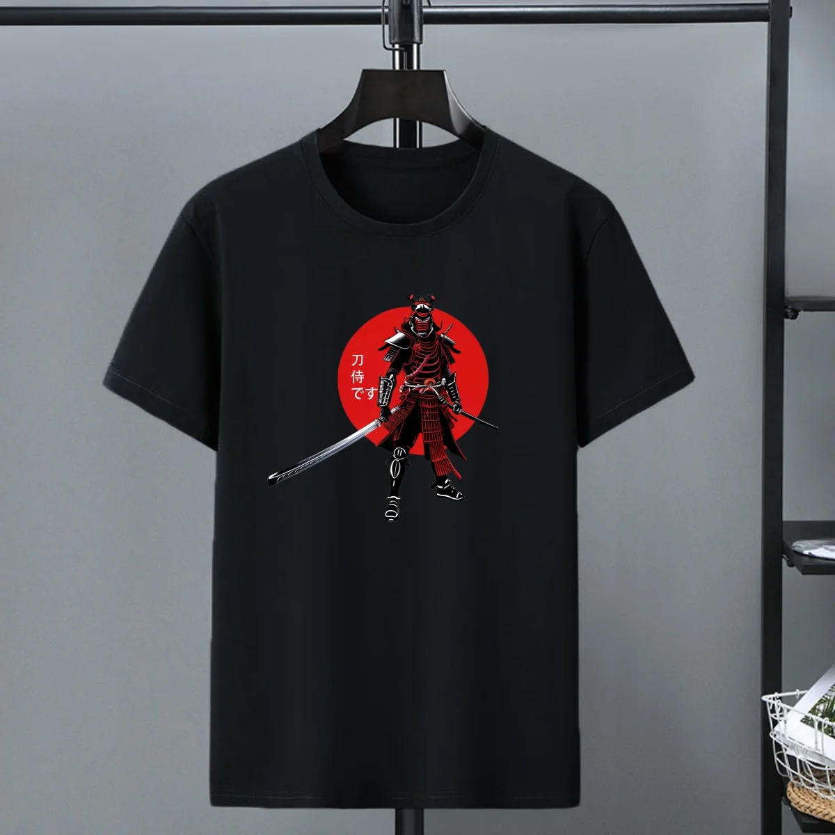 Japan Samurai Print T-shirt Men's Cotton Short Sleeve Top Summer Fashion Tee Casual Harajuku T-shirt mens cotton t shirt
