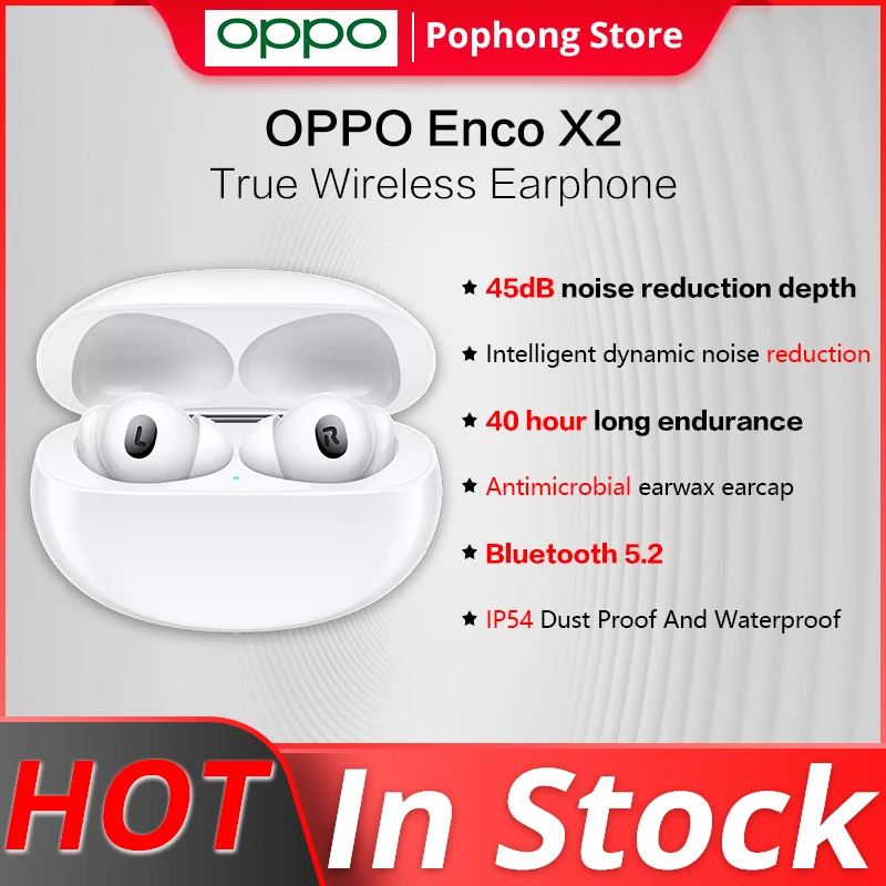 Original OPPO Enco X2 EarBuds Earphones BT 5.2 ANC Qi Wireless