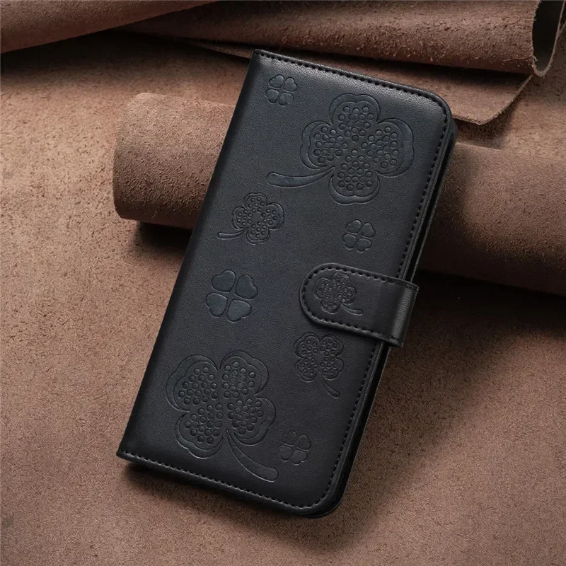 Lucky Grass 3D Wallet Flip Case Cover with Card Holder