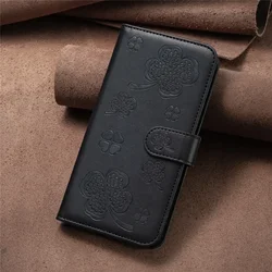 Lucky Grass 3D Wallet Flip Case Cover with Card Holder - Galaxy S23 (Black)