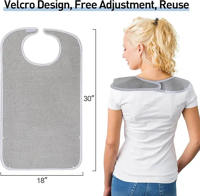 Adult Bibs for Eating Women/Men/elderly Washable,Waterproof, Clothing Protectors & Adult Bibs with Debris Trap - 4