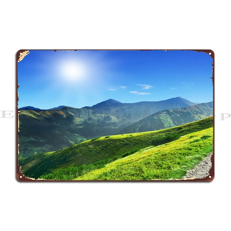 

Солнечный день горы природа металлический знак винтажное украшение таблички Железный клуб оловянный знак плакат