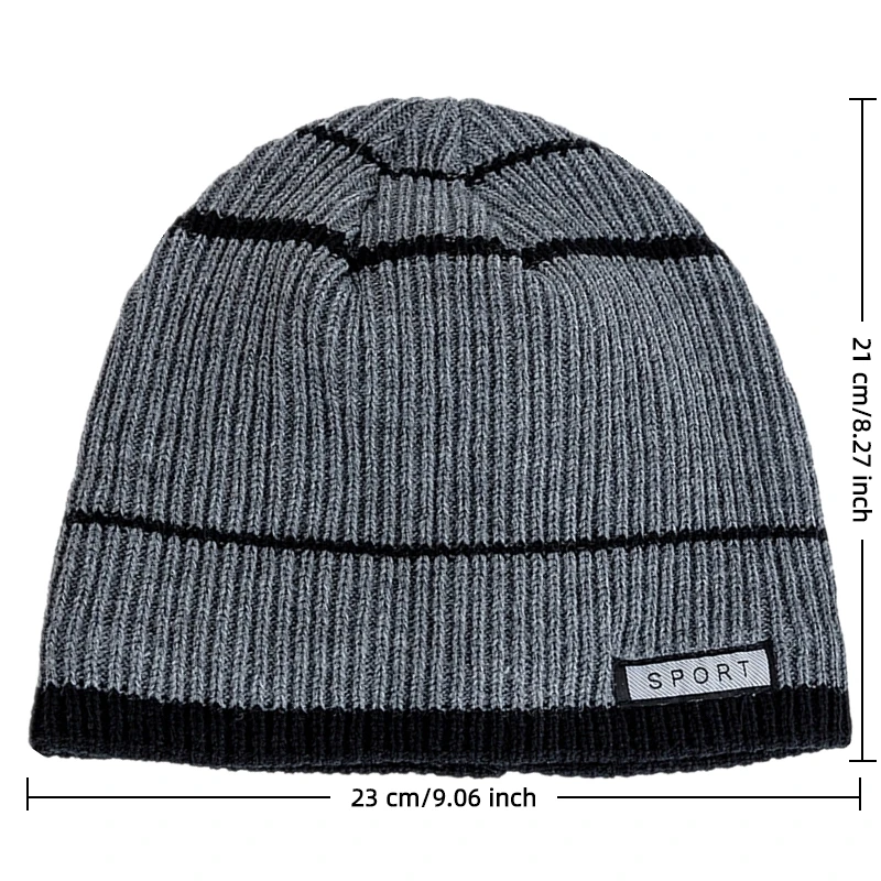 New Style Unisex Warm Winter Hats Cap Plush Fur Lined Streetwear Warm Beanies For Man Woman Casual Winter Ski Knitted Hats