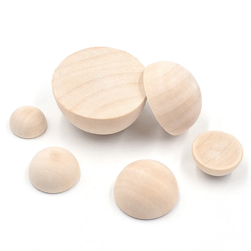 20 Palline Di Legno Grezzo 5 Cm Per Decoupage E Hobby Creativi - Semisfere In Legno Massello Per Decorazioni Fai Da Te E Lavoretti - 4