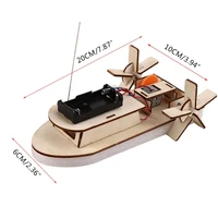 Exquisite Model Boat Vehicle Remote Control Boat for Kids Birthday Gifts Novelty Science Training DIY Wooden Vehicle Self-Made 6