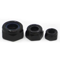 Black Carbon Steel Nylock Hex Nylon Insert Self - Locking Nut - M16 1pcs