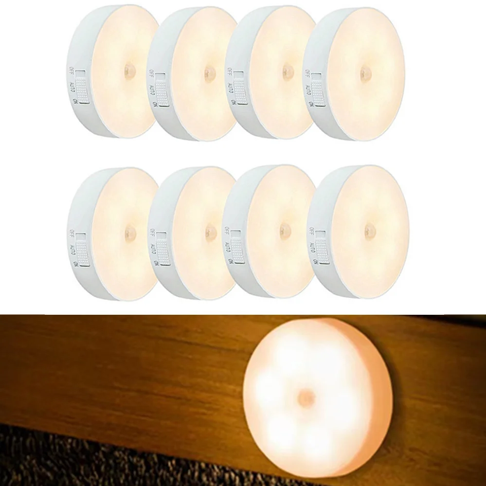 

intelligence Night Light Motion Sensor Light LED Lamp With Switch Rechargeable Inductor Lights For Kitchen Stairs Hallway Closet