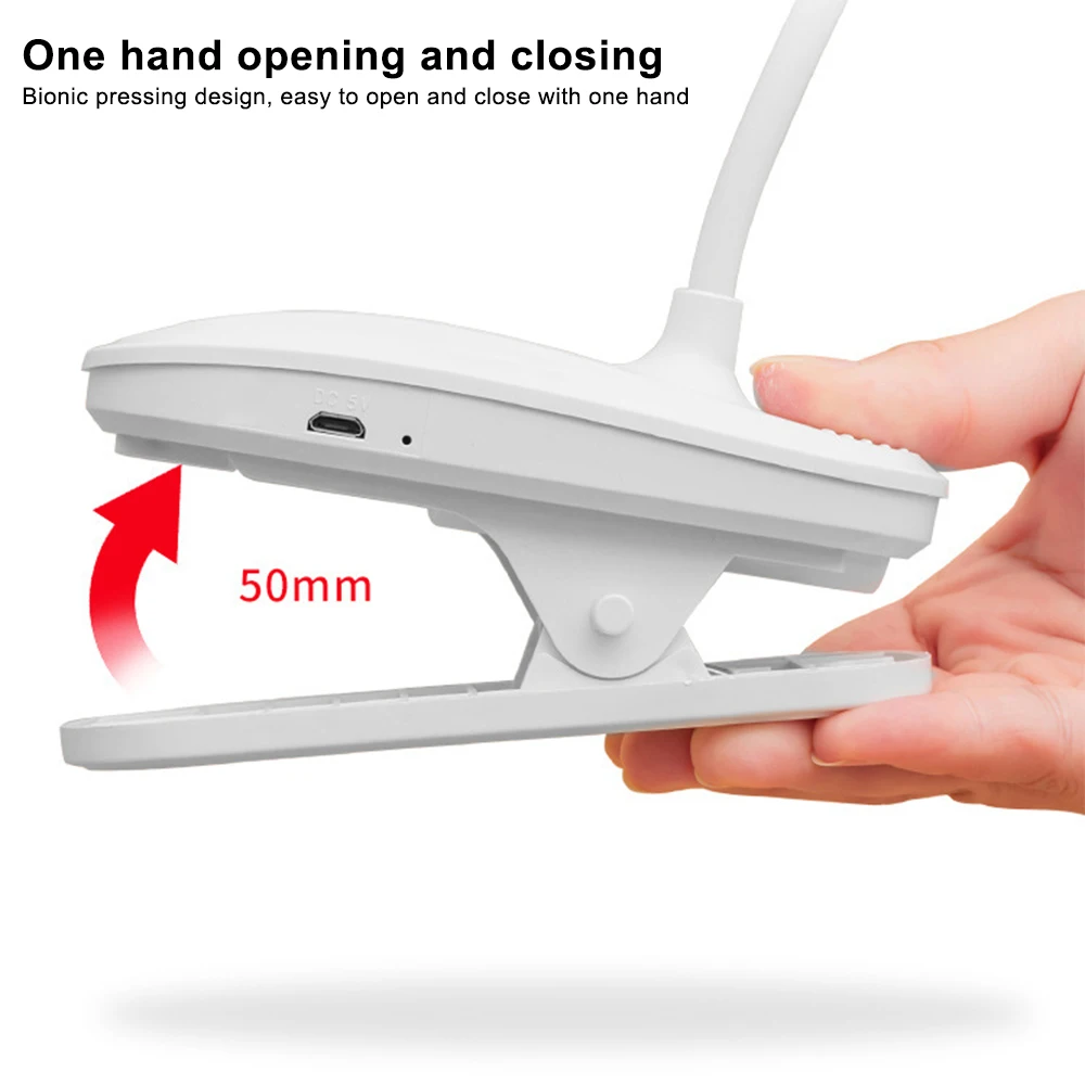 Table Lamp 360&deg; Flexible with Clip USB Dimmable Night Desk Bedside Light for Bedroom Study Reading Office Work