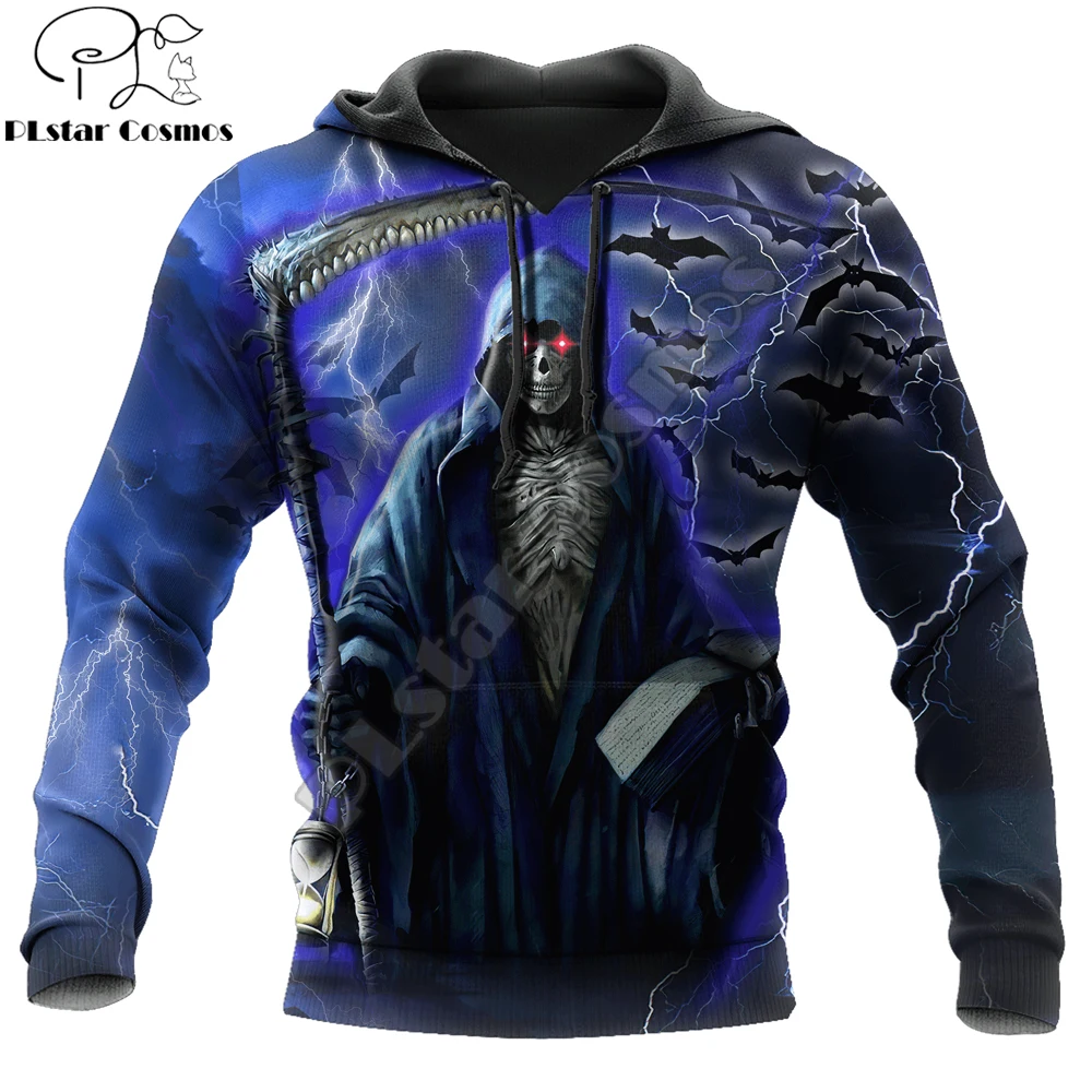 

Skull With Death Scythe 3D All Over Printed Mens hoodies & Sweatshirt Autumn Unisex zipper Hoodie Casual Sportswear DW873