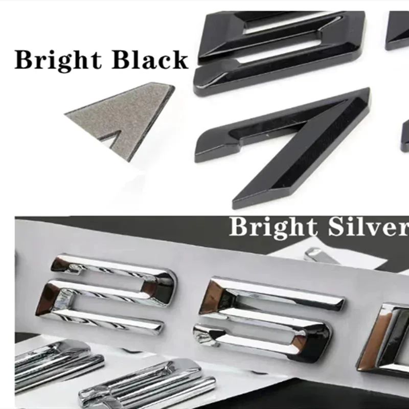 Premium Trunk Boot Emblem Letter Badges - Chrome Silver Black
