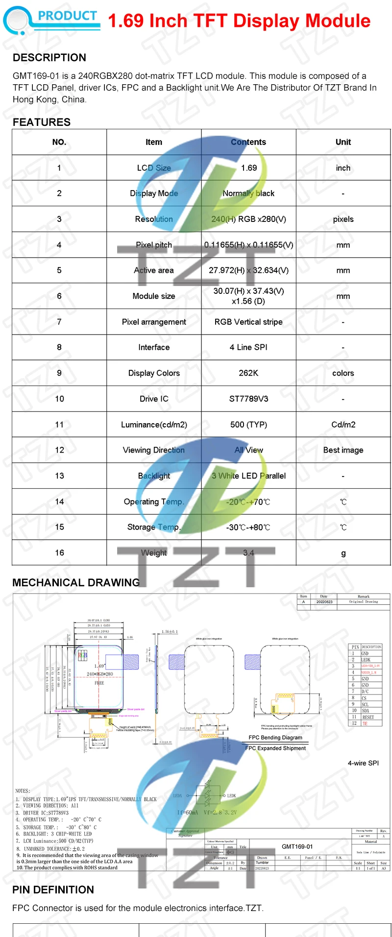 TFT Display 0,96/1,3/1,44/1,8/2,0/2,4/2,8/3,2/3,5 zoll TFT voll farbe bildschirm LCD Modul ILI9341 treiber interface SPI Für Arduino – Detail 8