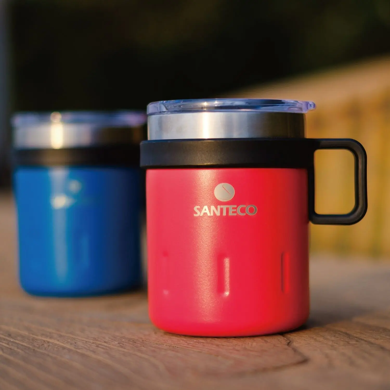 SANTECO Stainless Steel Mug For Camping Coffee Cup With Lid and