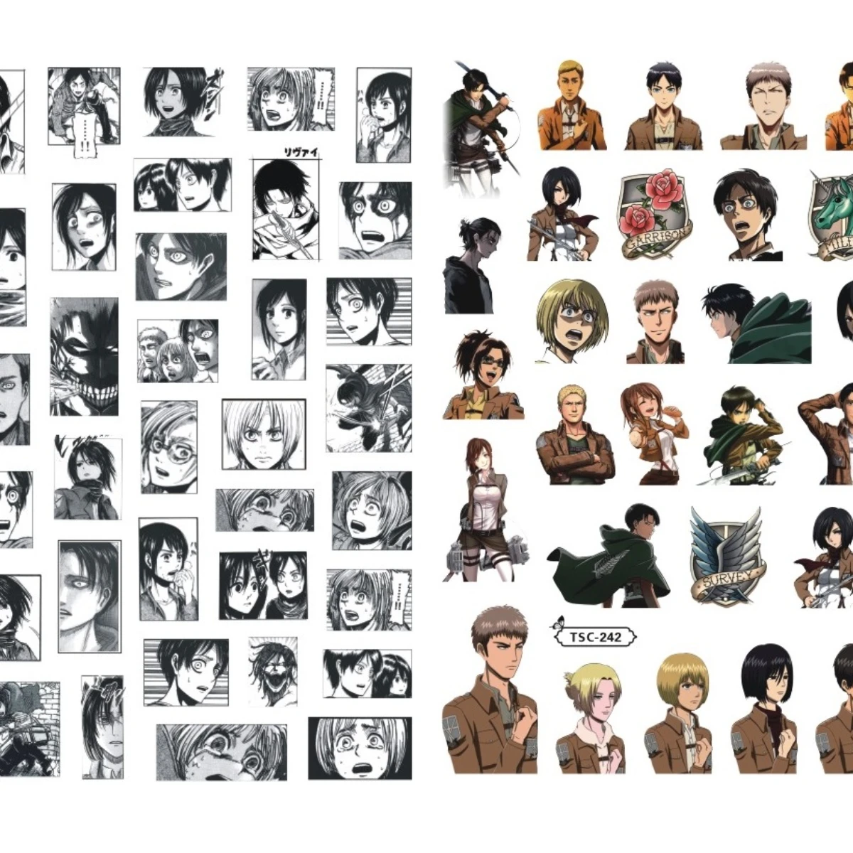 Attack on Titan Eren Jaeger 3D Nail Art Sticker Stamp Decal Nail Slider Decor For DIY Fashion TSC-242