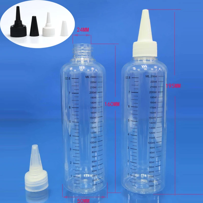 

10pcs 30ml/60ml/100ml/120ml/250ml/500ml Plastic PET E Dropper Bottles Pointed Top Cap Tattoo Pigment Ink Containers