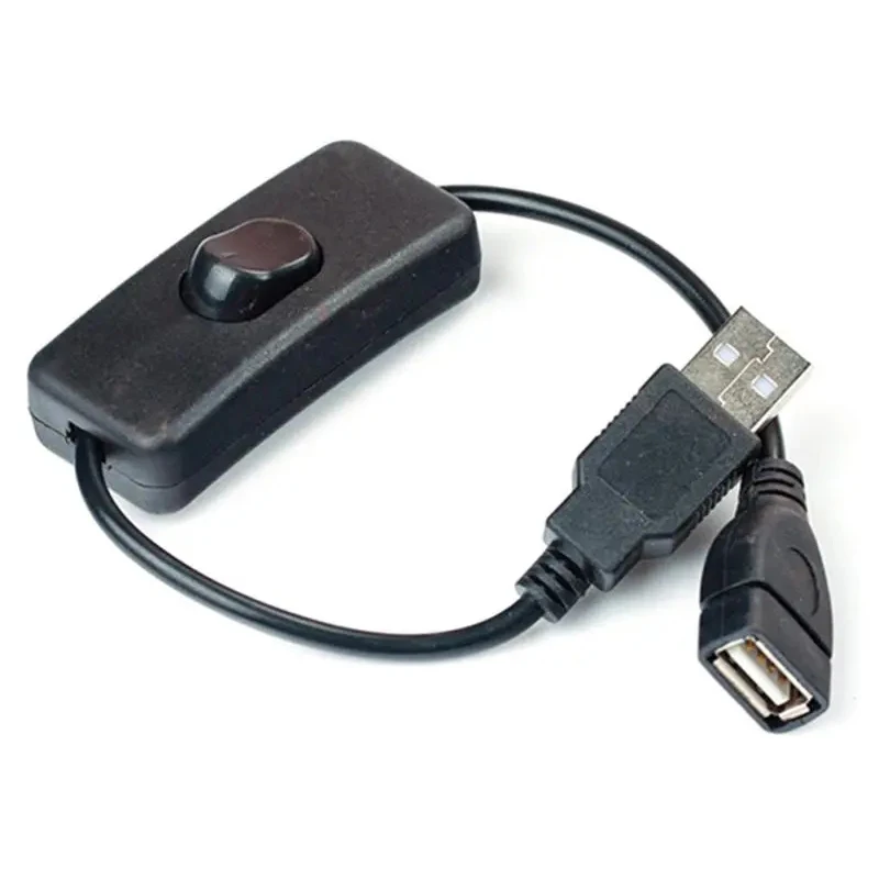 28cm USB Switch Extension Cable Support Data Transmit and Power Supply with On/Off Power Switch for LED Strips, USB Devices 2
