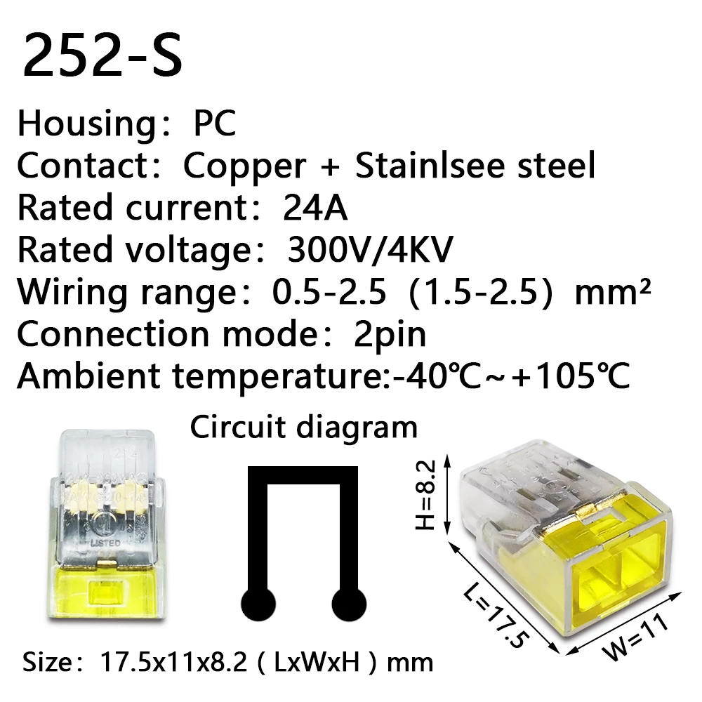 Mini Fast Wire Cable Connectors Universal Compact Conductor Spring Splicing Wiring Connector Push-in Terminal Block 601 412 battery disconnect switch Electrical Equipment & Supplies