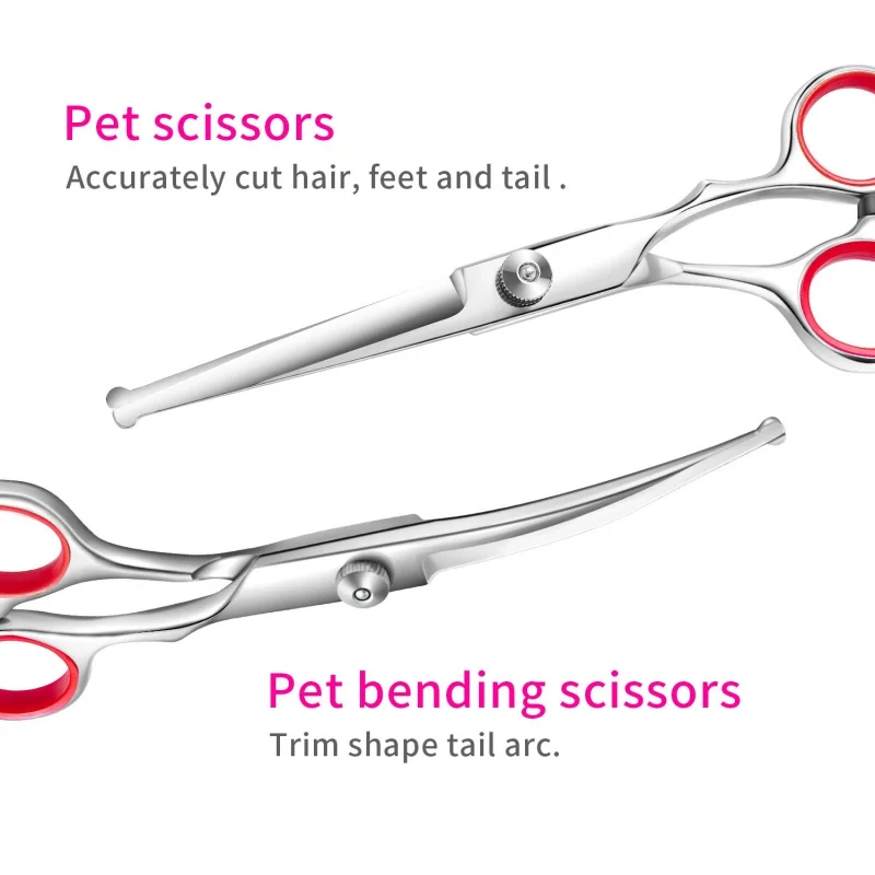 Dog Grooming Scissors Kit Hairdressing Scissors Pet Grooming Set Stainless Steel For Cats And Dogs