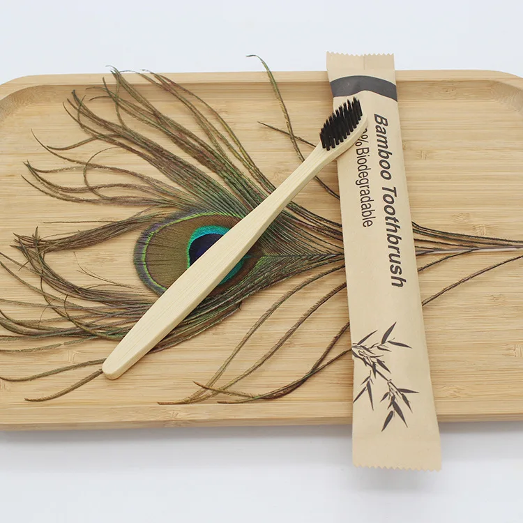 Eco-Friendly Vegan Bamboo Toothbrushes - 100-Pack of Reusable Soft Wooden Brushes